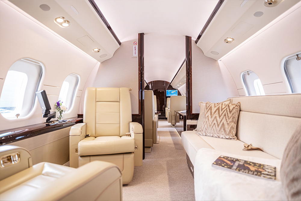 Interior of Bombardier Global 6000. Joins the Luxaviation UK Fleet.