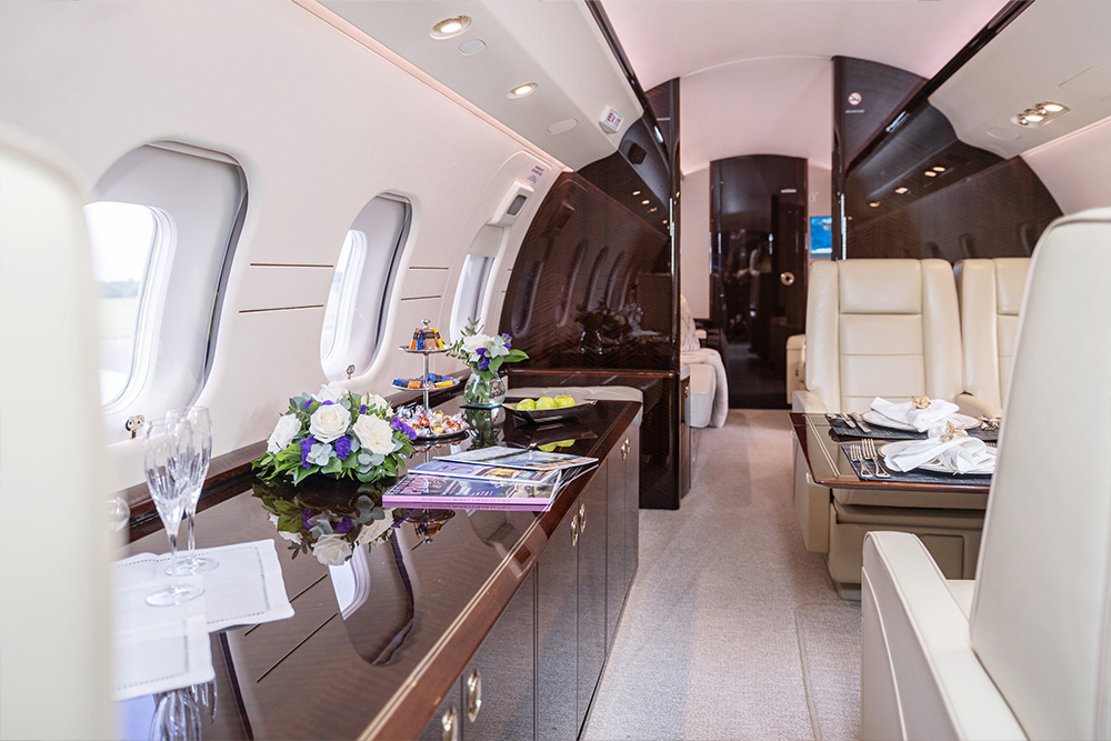 Interior of Bombardier Global 6000. Joins the Luxaviation UK Fleet.