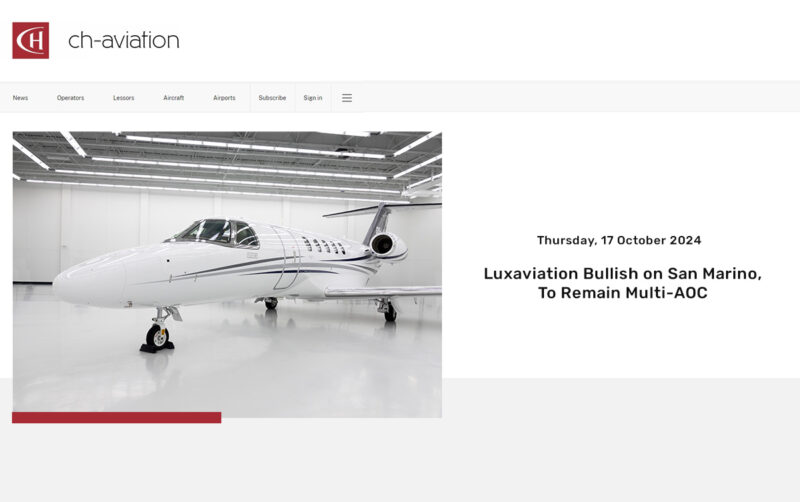 Luxaviation Bullish on San Marino, To Remain Multi-AOC