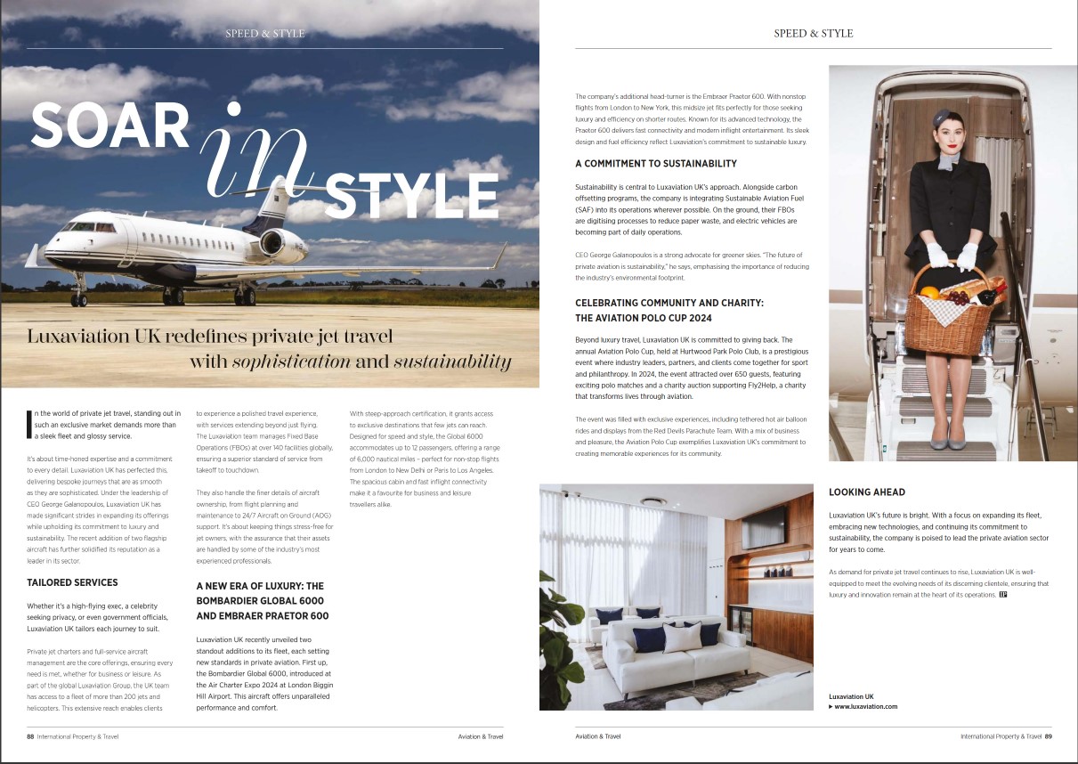 Luxaviation UK Redefines Private Jet Travel With Sophistication And Sustainability