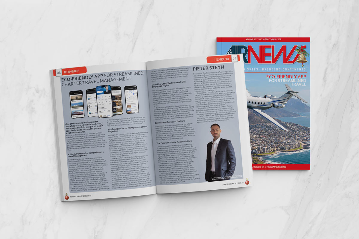 As seen in World Air News - Eco-Friendly App For Streamlined Charter Travel Management